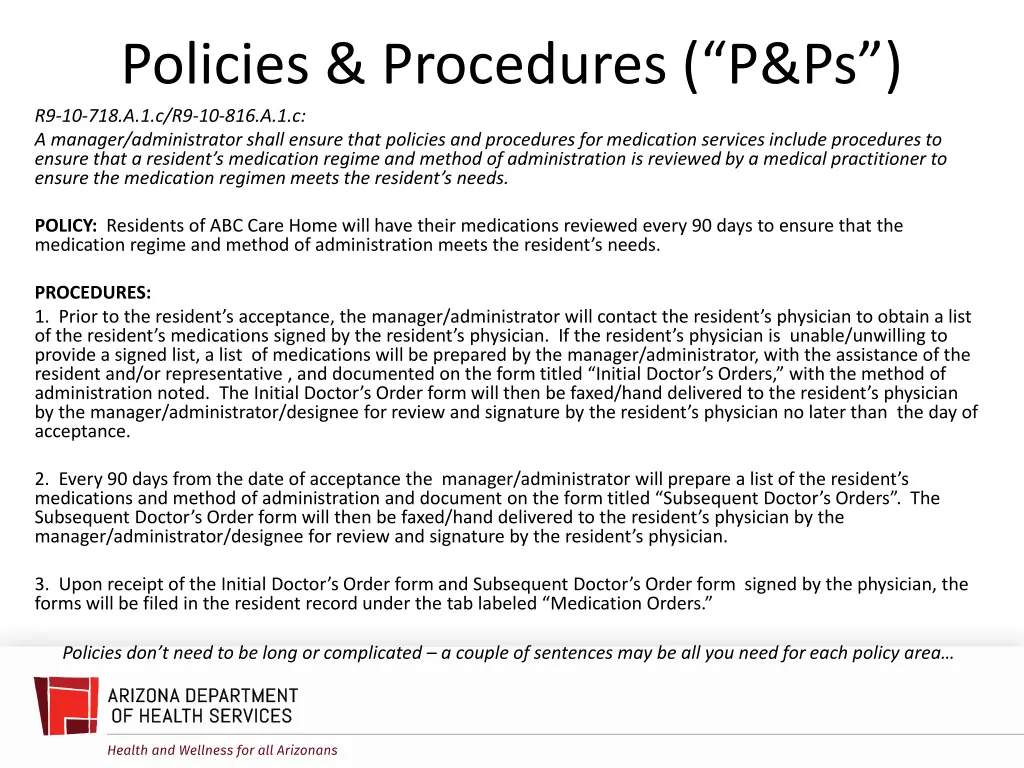 policies procedures