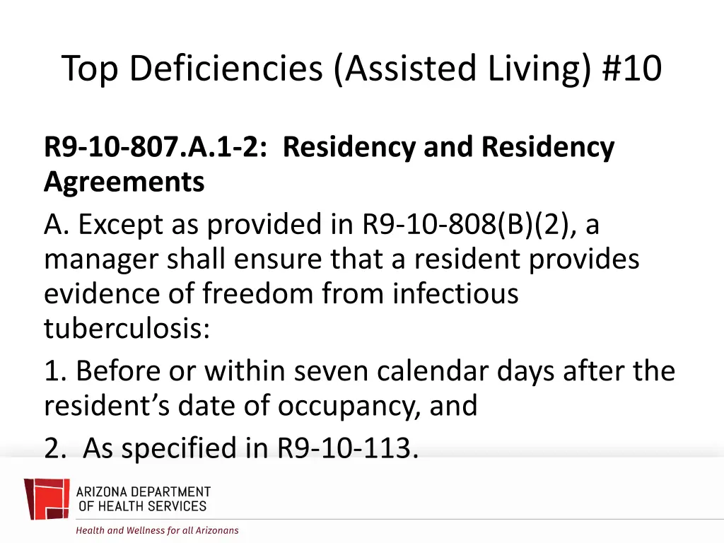 top deficiencies assisted living 10