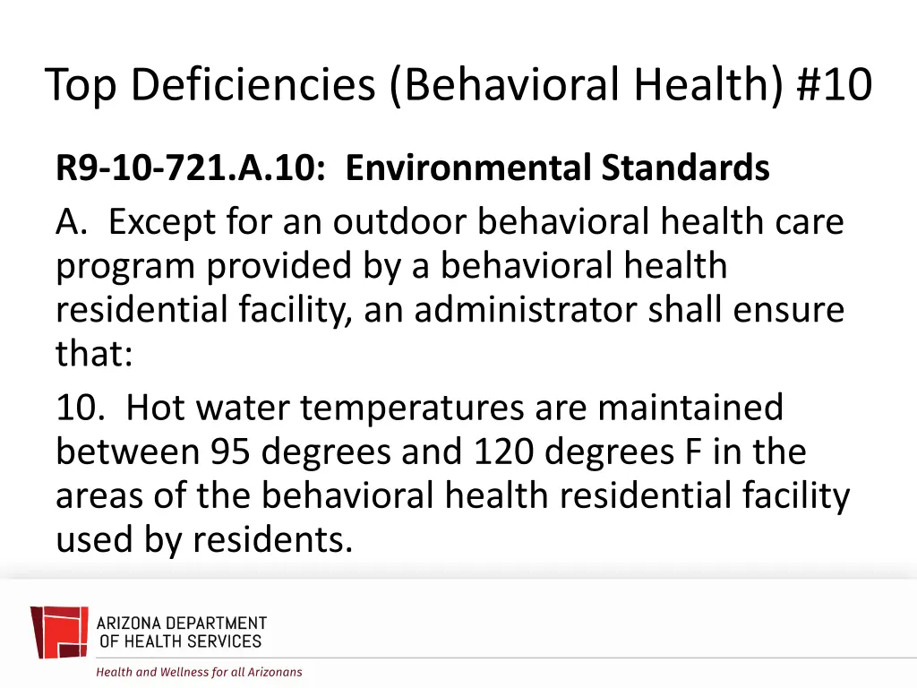 top deficiencies behavioral health 10