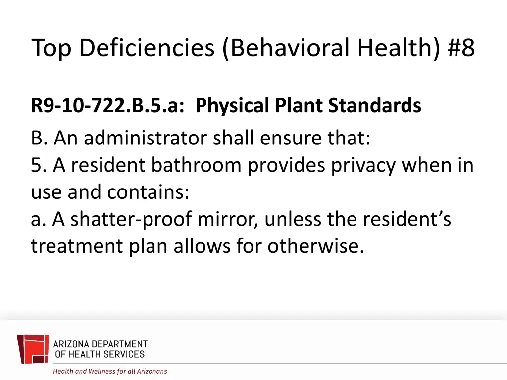 top deficiencies behavioral health 8