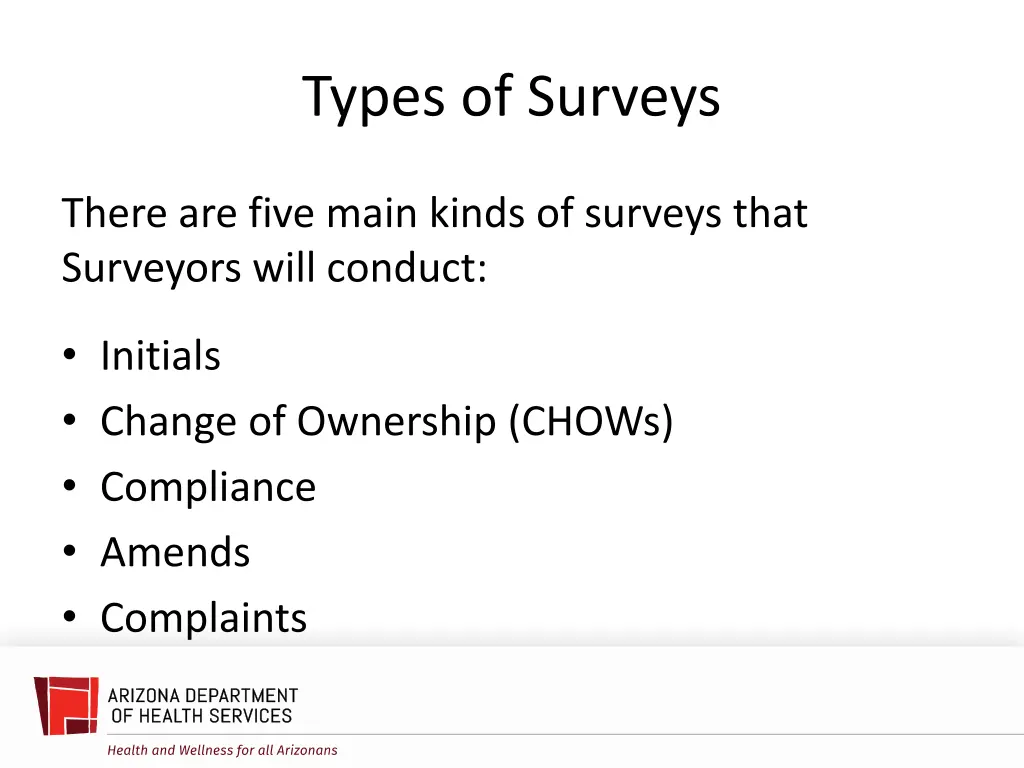 types of surveys