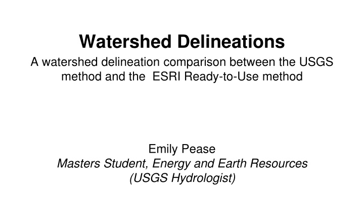 watershed delineations a watershed delineation