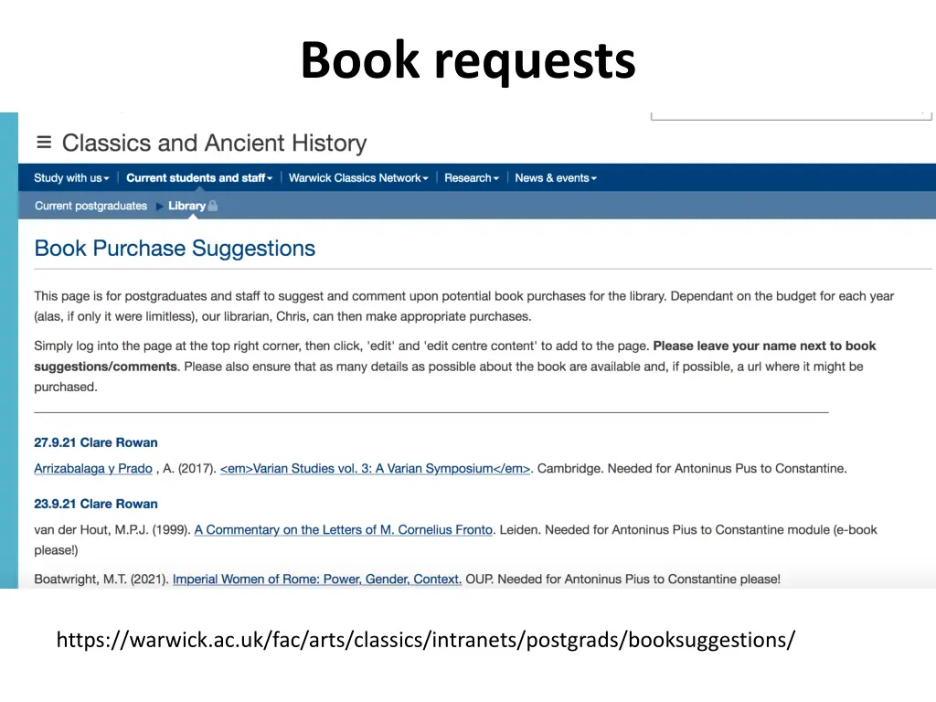 book requests