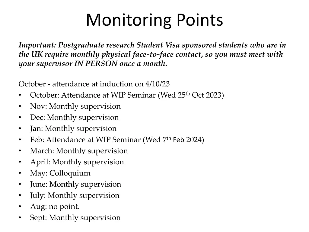 monitoring points