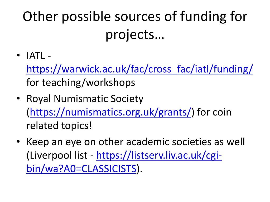 other possible sources of funding for projects