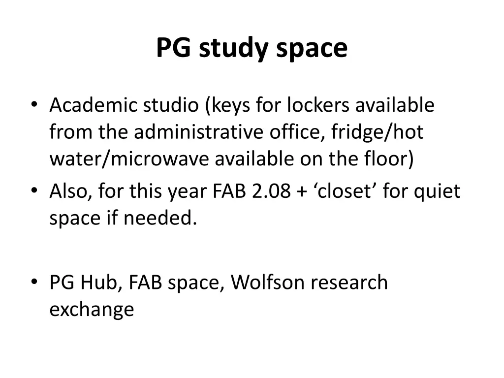 pg study space