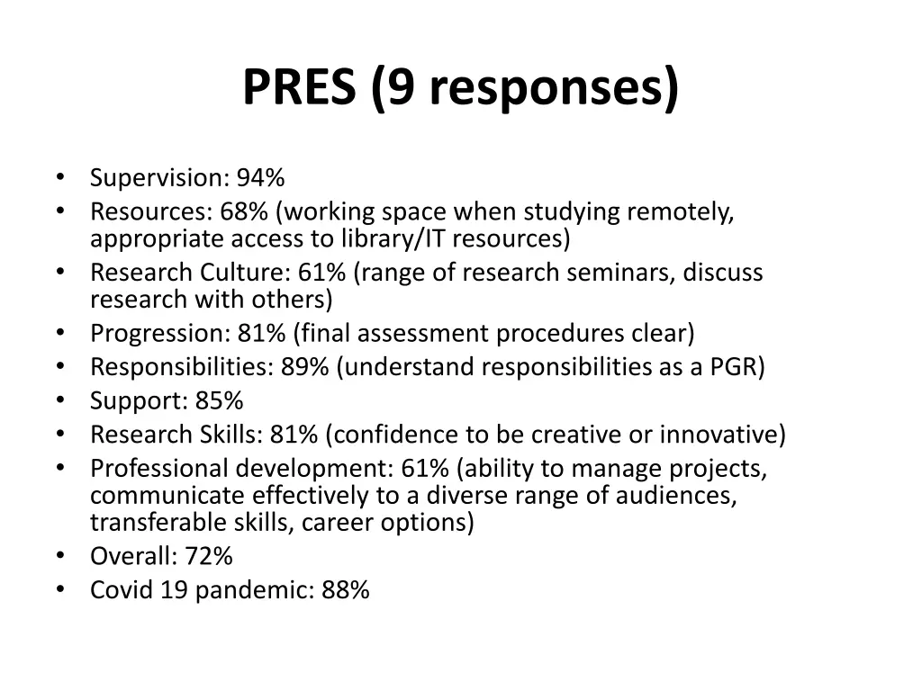 pres 9 responses