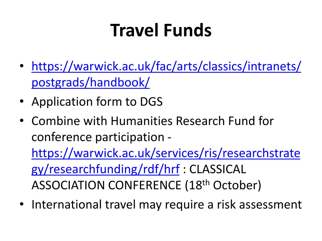 travel funds