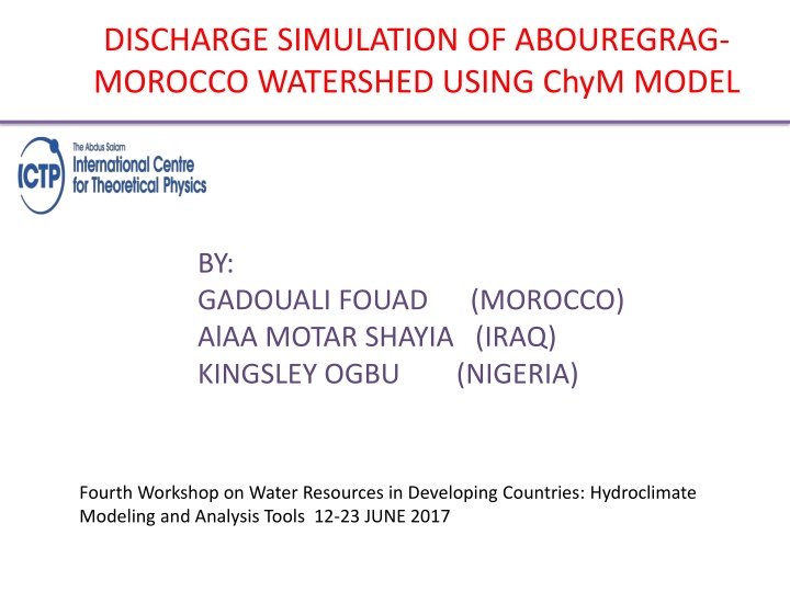 discharge simulation of abouregrag morocco