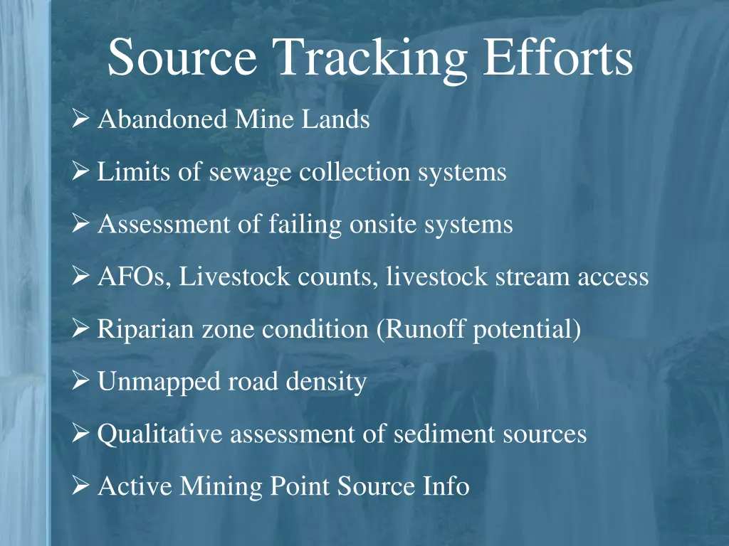 source tracking efforts