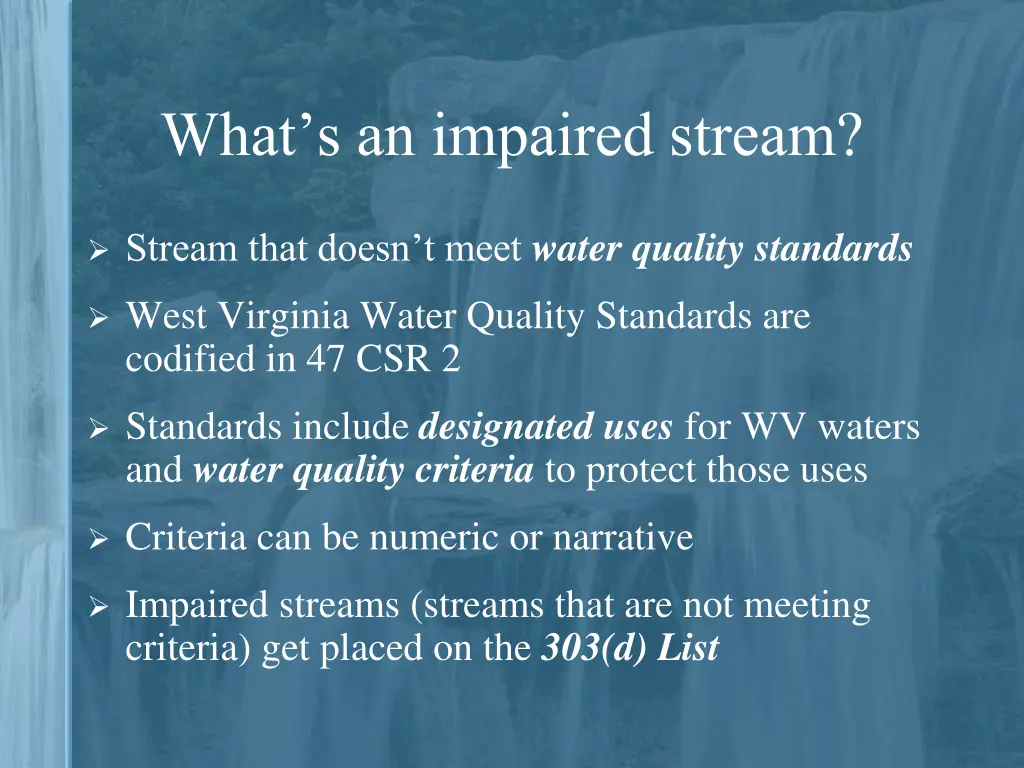 what s an impaired stream