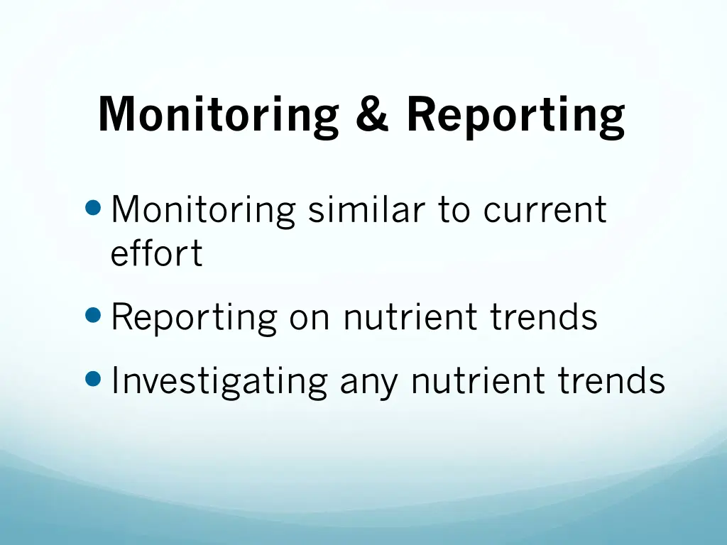 monitoring reporting