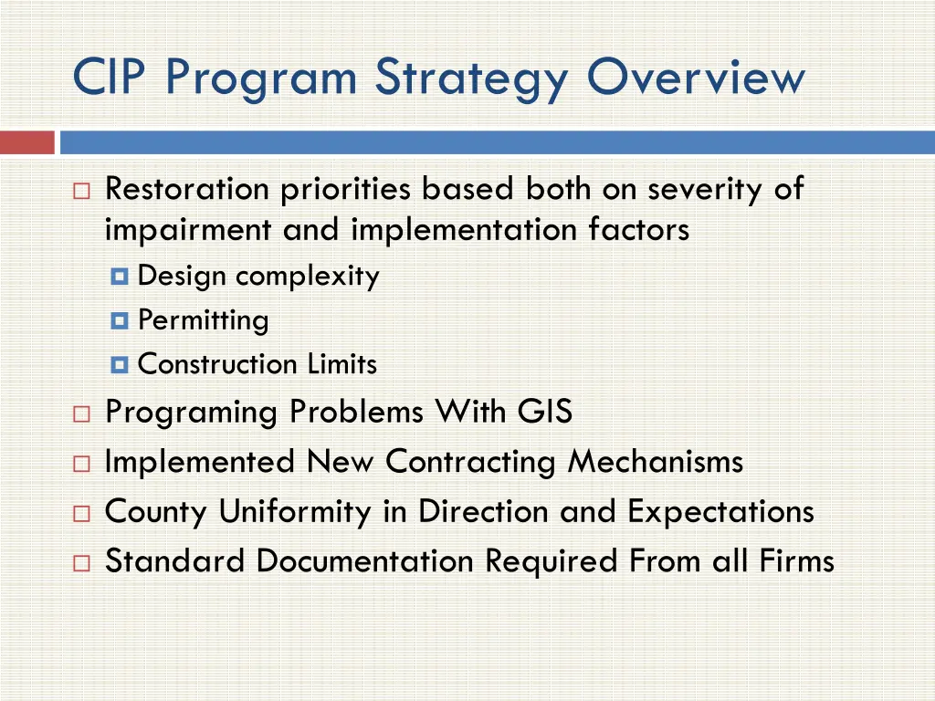 cip program strategy overview