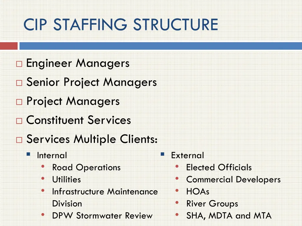 cip staffing structure