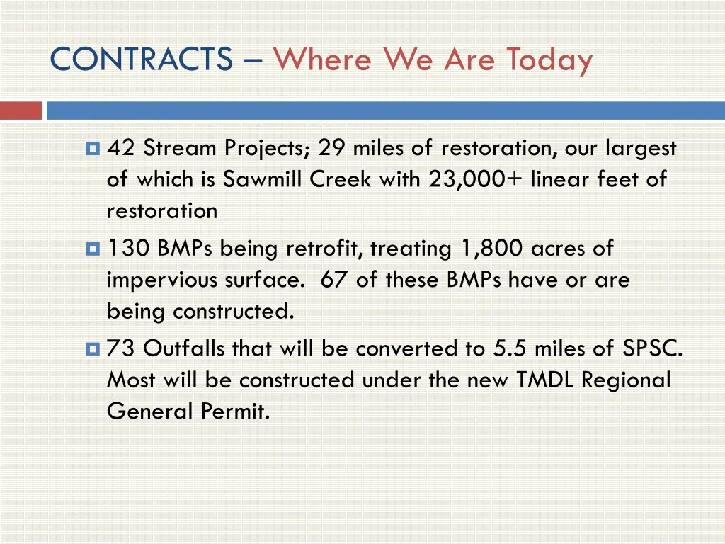 contracts where we are today