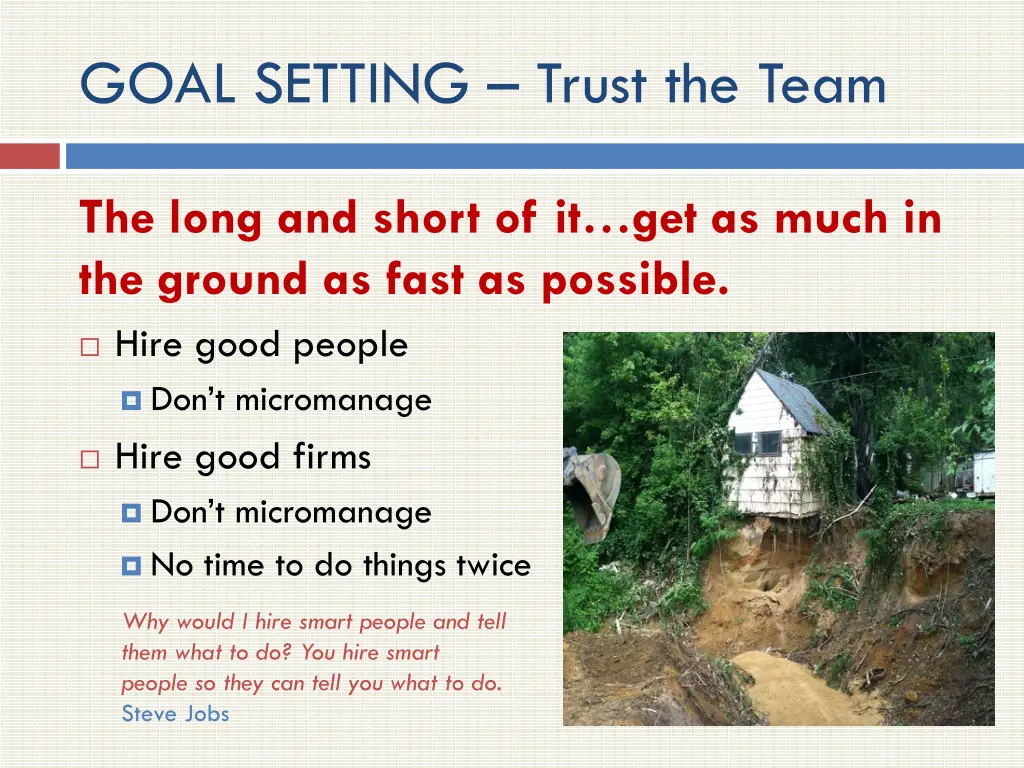 goal setting trust the team