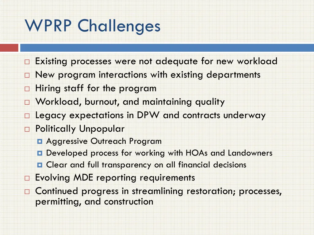 wprp challenges