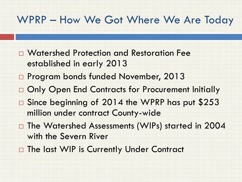 wprp how we got where we are today