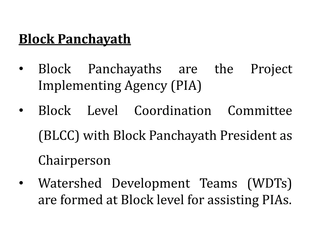 block panchayath