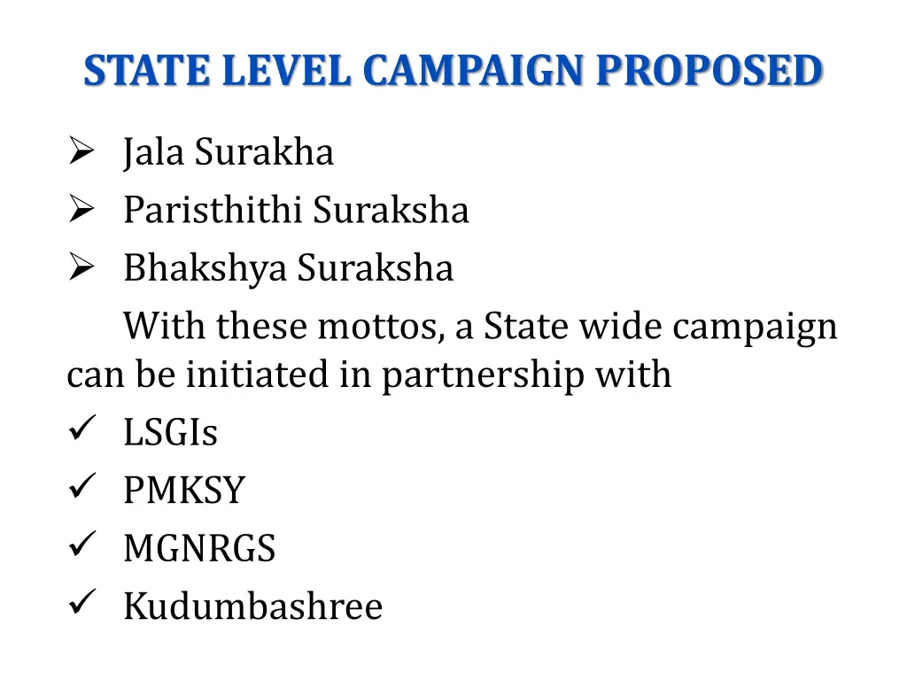 state level campaign proposed