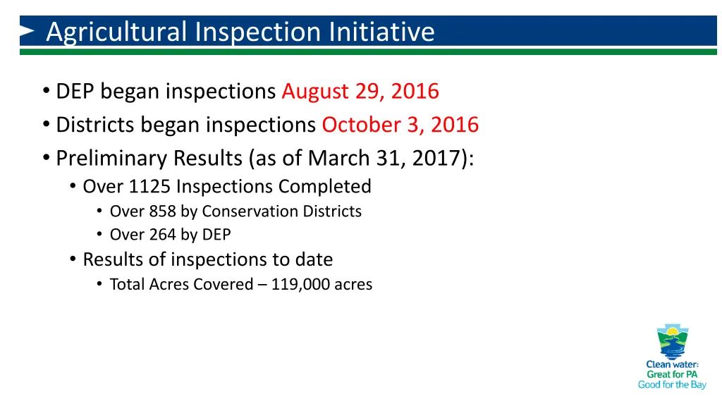 agricultural inspection initiative