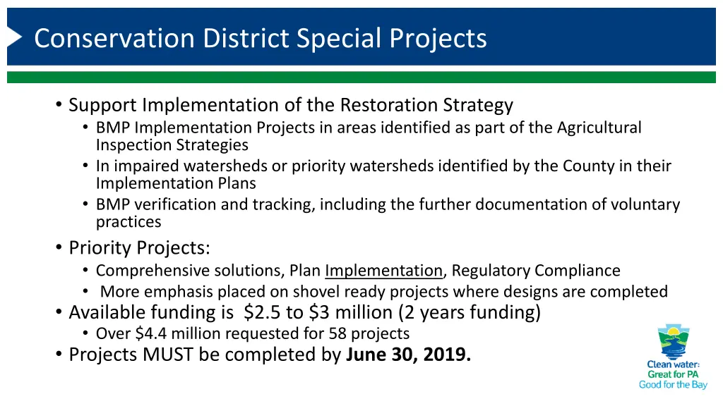 conservation district special projects