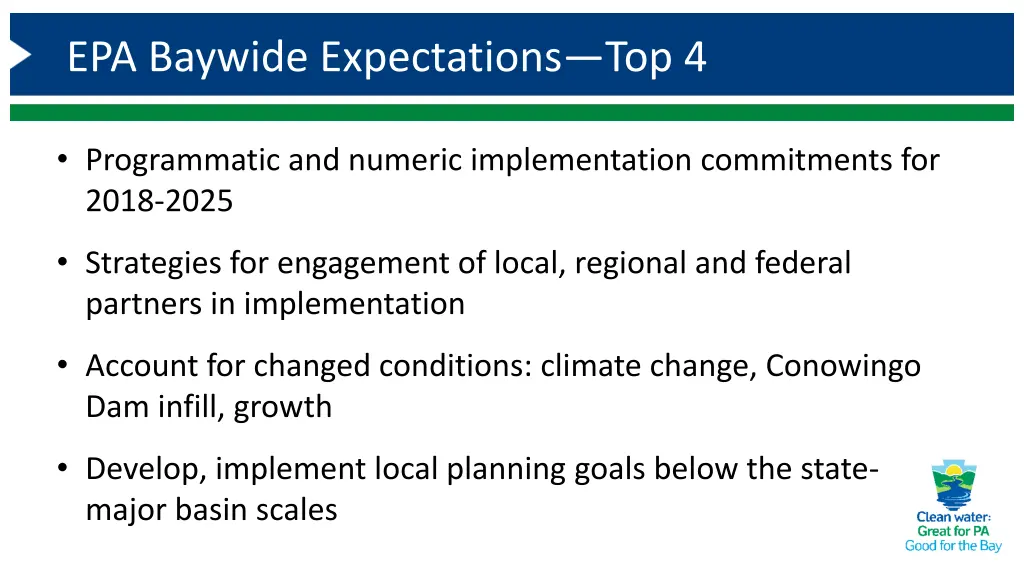 epa baywide expectations top 4