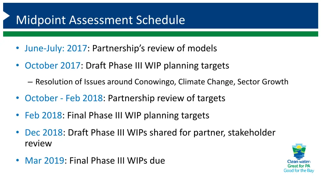 midpoint assessment schedule