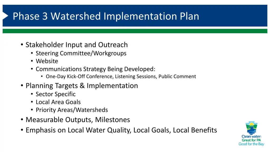 phase 3 watershed implementation plan