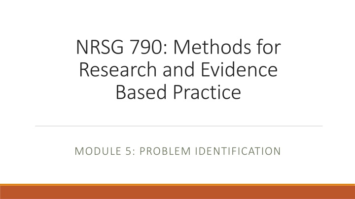 nrsg 790 methods for research and evidence based