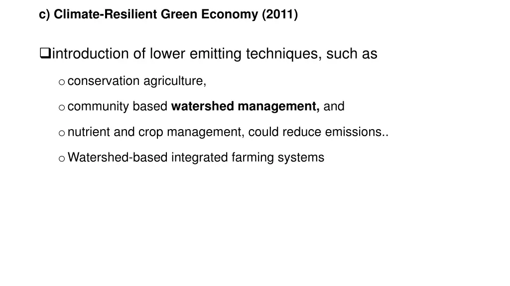 c climate resilient green economy 2011