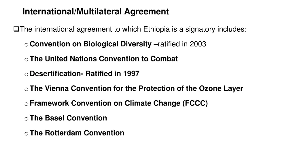 international multilateral agreement