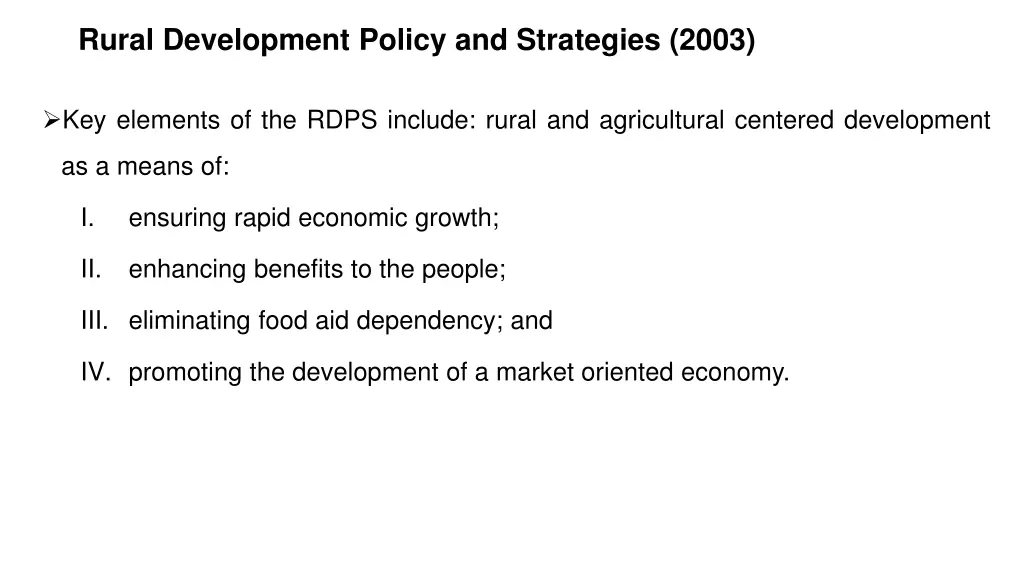 rural development policy and strategies 2003