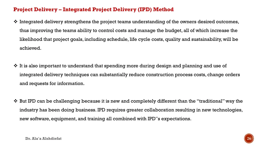 project delivery integrated project delivery 1