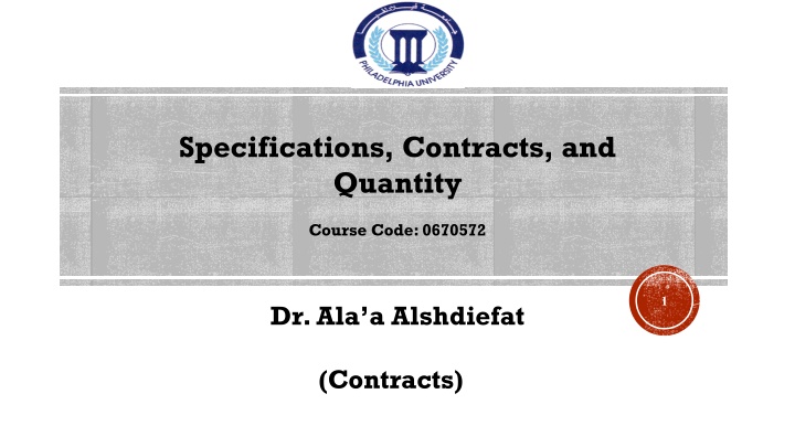 specifications contracts and quantity