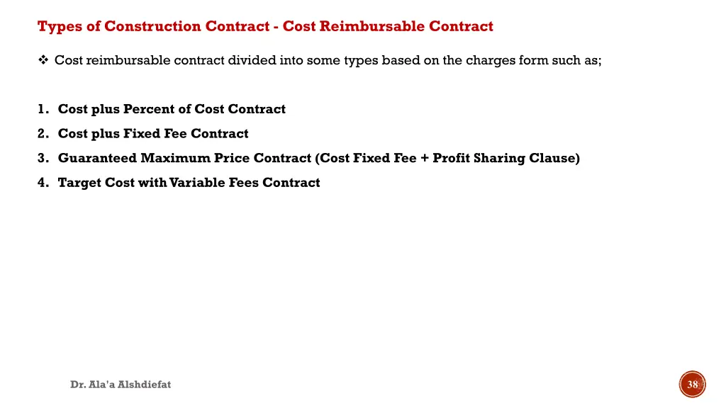 types of construction contract cost reimbursable 2