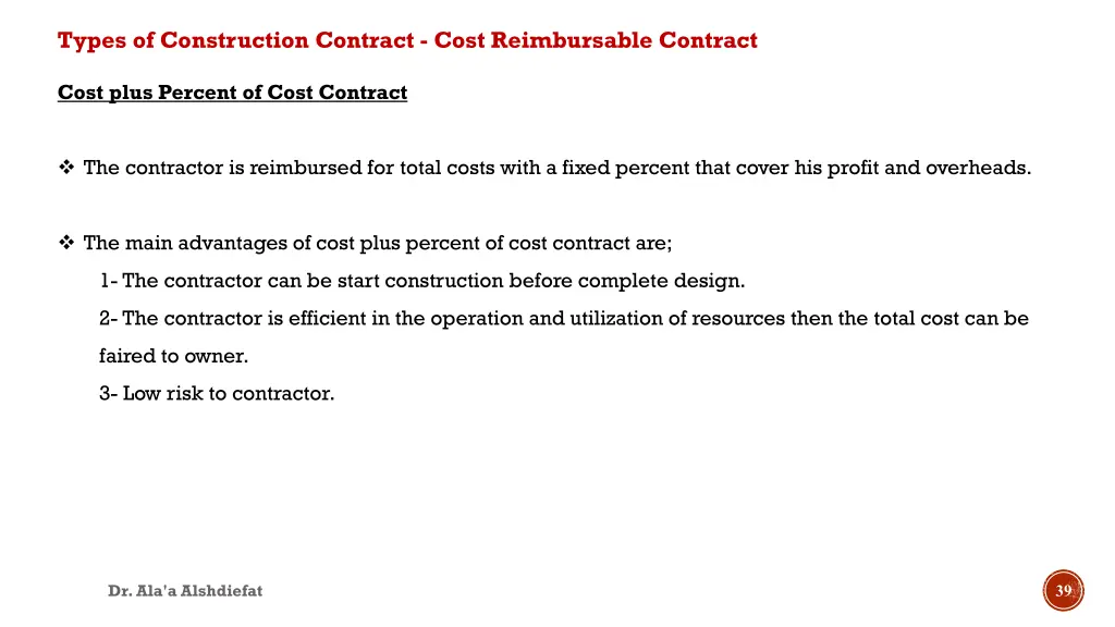 types of construction contract cost reimbursable 3