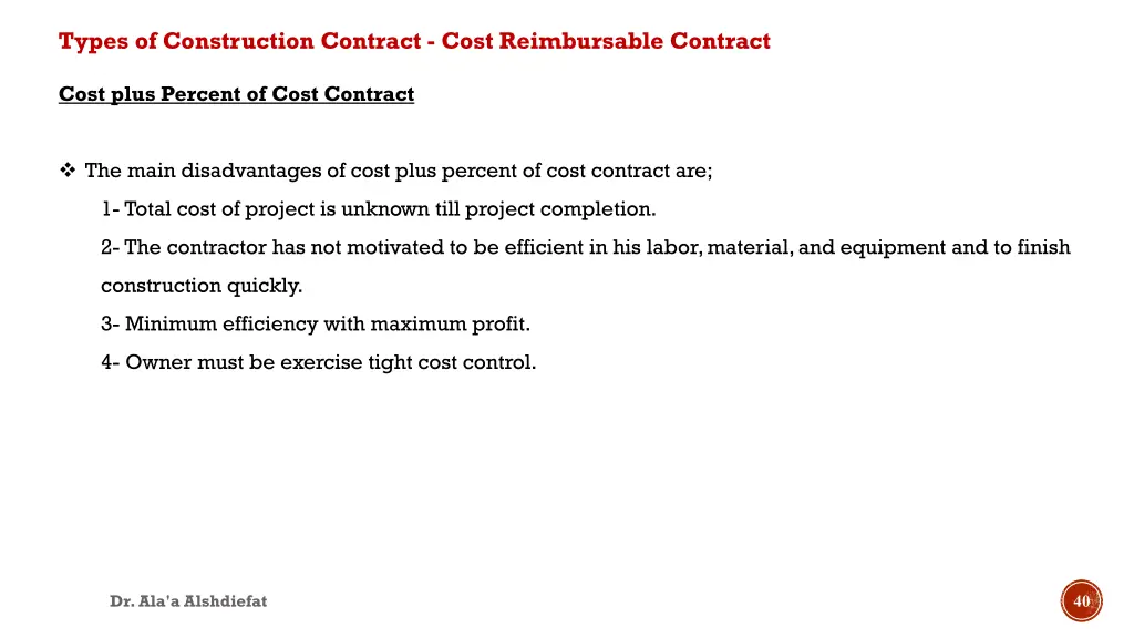 types of construction contract cost reimbursable 4