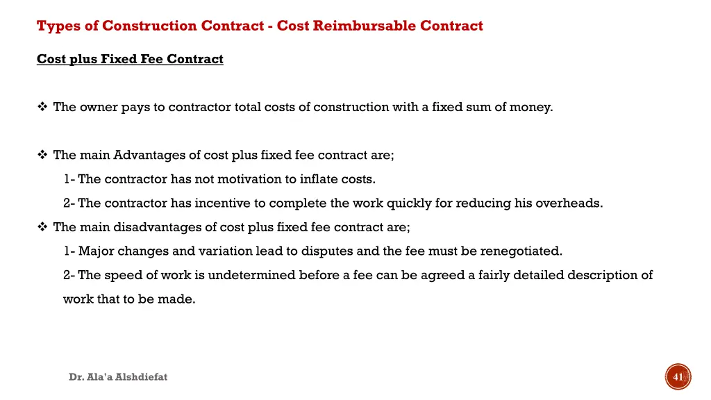 types of construction contract cost reimbursable 5