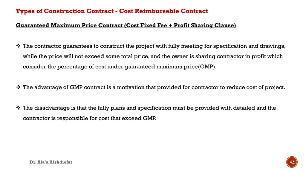 types of construction contract cost reimbursable 6