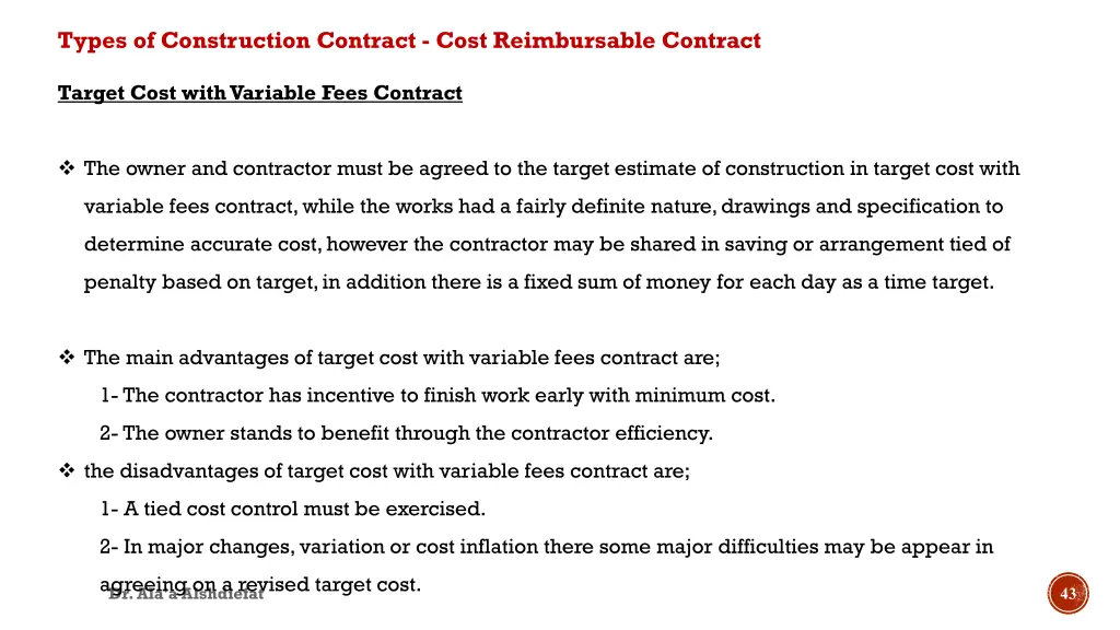 types of construction contract cost reimbursable 7