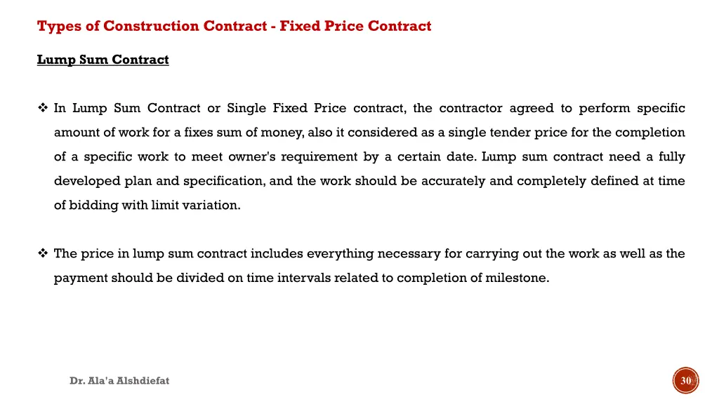 types of construction contract fixed price 1