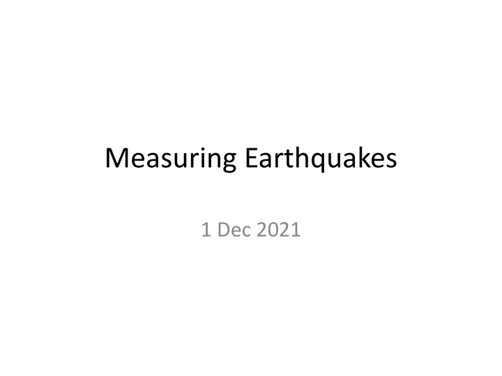 measuring earthquakes