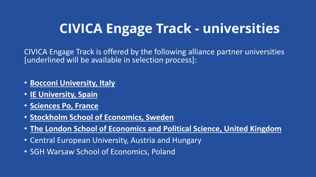 civica engage track universities
