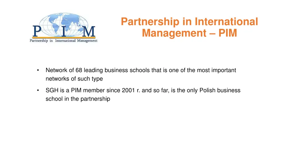 partnership in international management pim