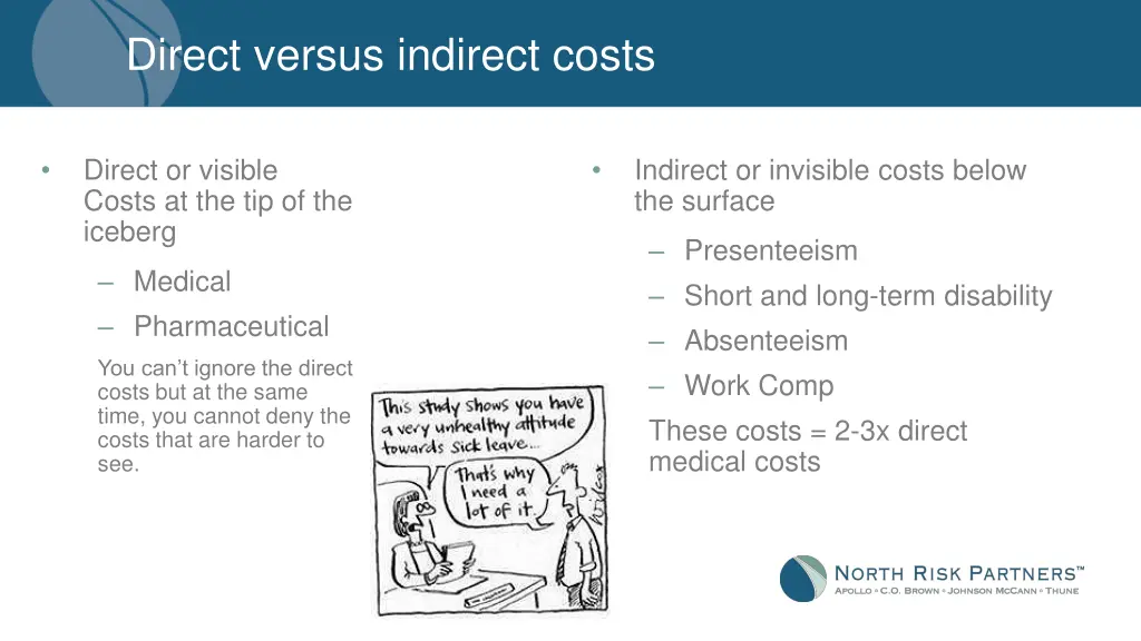 direct versus indirect costs