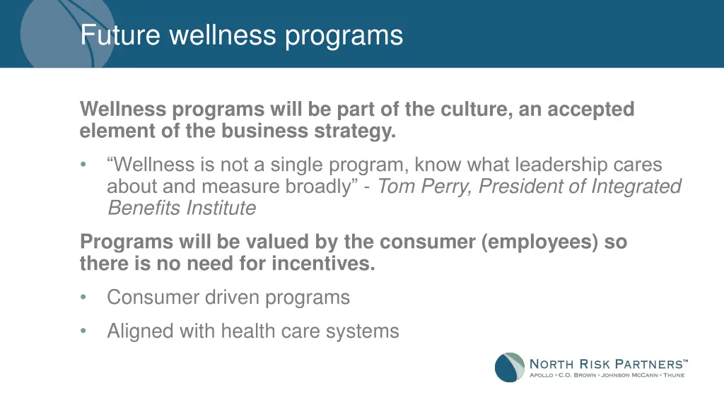 future wellness programs