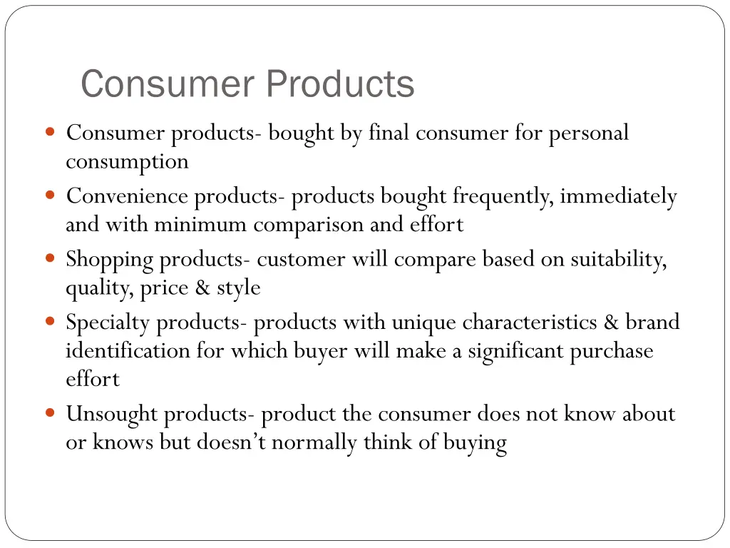 consumer products