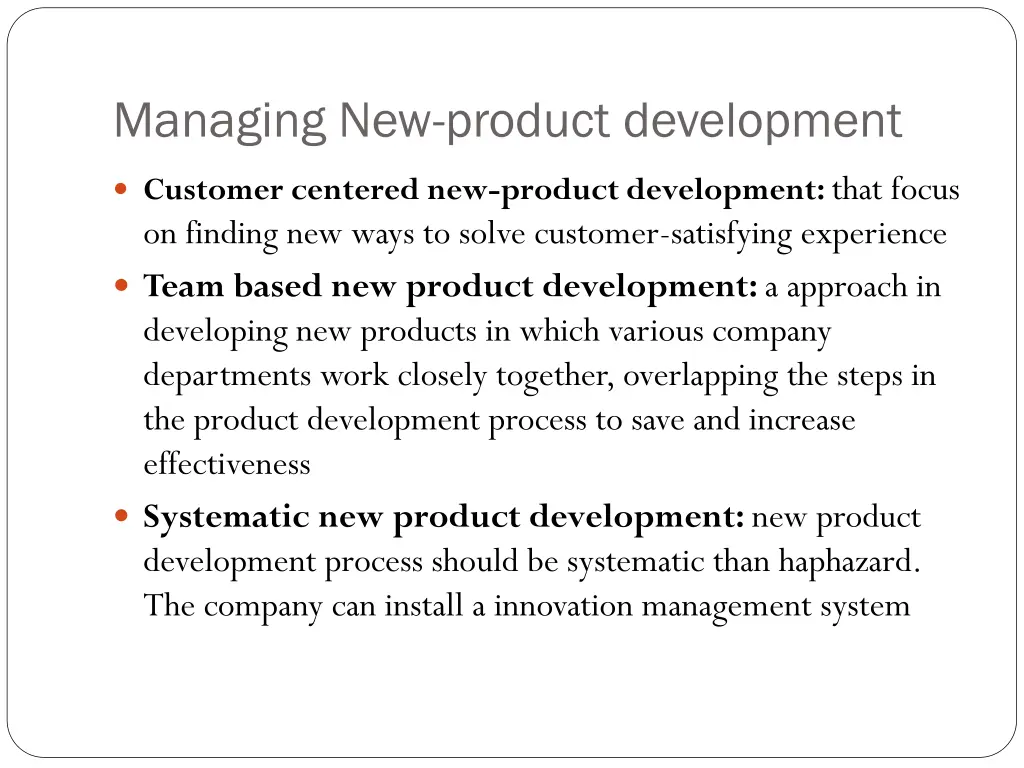 managing new product development