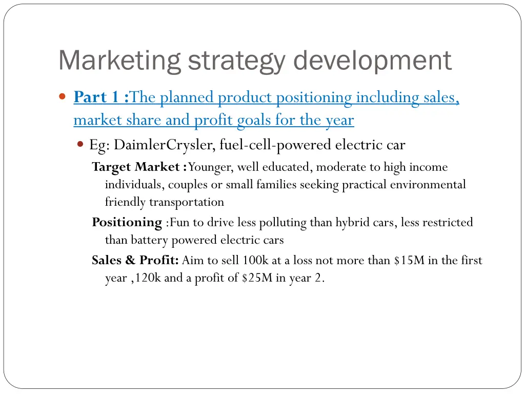 marketing strategy development